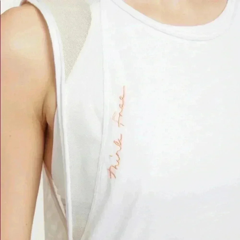 🆕Free People White Mesh Activists Tank L🆕 - Picture 4 of 12